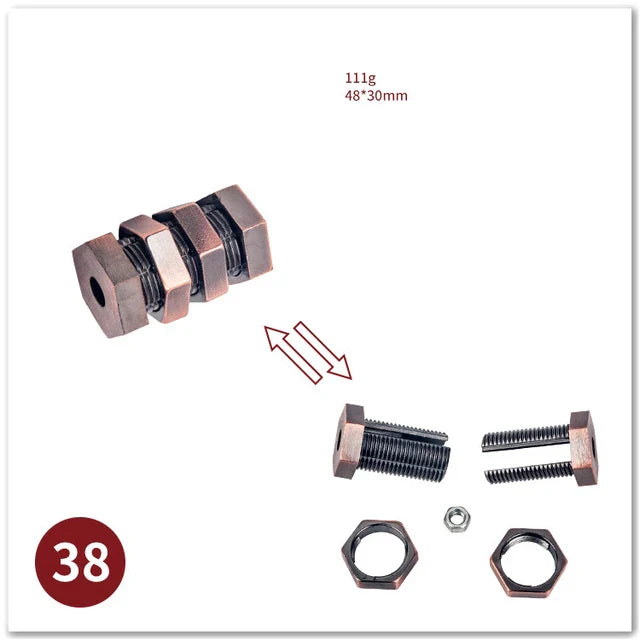 MEACAOFG Classic IQ Metal Brain Teaser 3D Alloy Box Kong Ming Lock Puzzles Magic Baffling Puzzle Game Toys for Children Adults Funny Gift