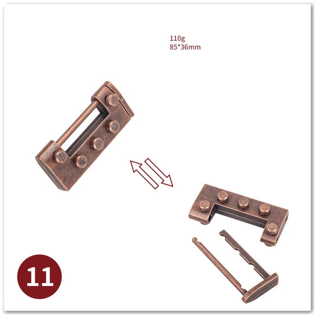 MEACAOFG Classic IQ Metal Brain Teaser 3D Alloy Box Kong Ming Lock Puzzles Magic Baffling Puzzle Game Toys for Children Adults Funny Gift