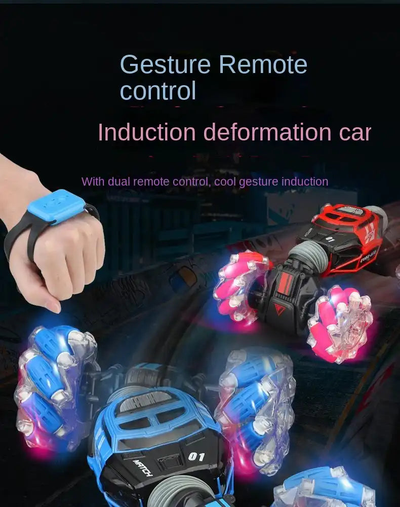 MEACAOFG Gesture sensor deformation twist car oversized remote control car rechargeable four-wheel drive climbing buggy boys children's toys