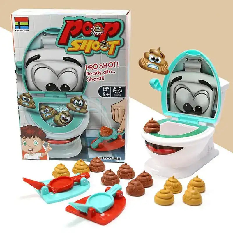 MEACAOFG Crazy catapult toilet match tricked party parent-child interaction two-player poop spoof desktop game creative toys