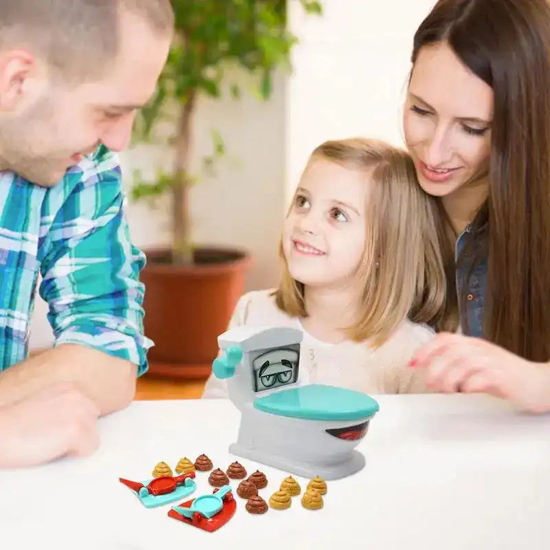 MEACAOFG Crazy catapult toilet match tricked party parent-child interaction two-player poop spoof desktop game creative toys