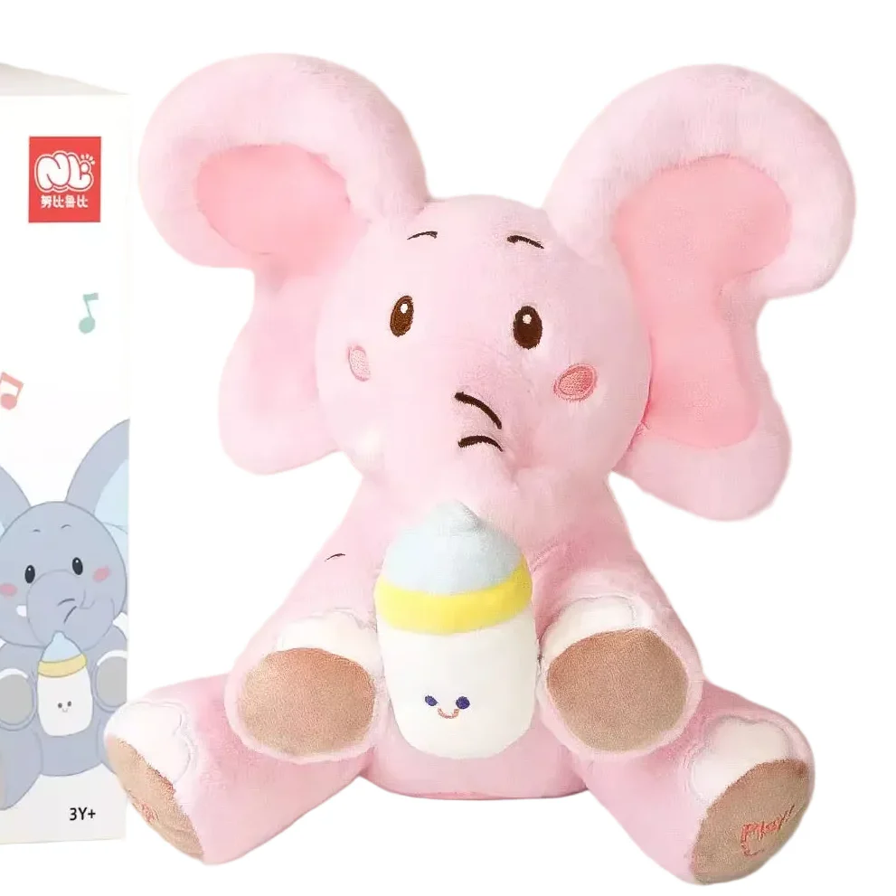 EACAOFG Peek-a-Boo Animated Plush Toy - Singing & Hiding Elephant/Bear Companion - Interactive Musical Stuffed Animal for Baby & Toddler
