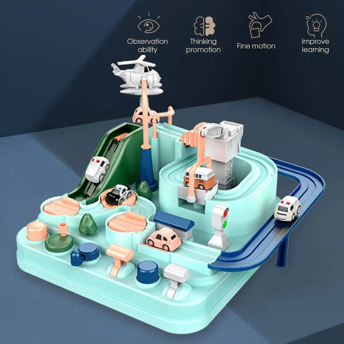 MEACAOFG Baby puzzle brain train track car car breakthrough adventure children's toys girls 3 years 6 boys