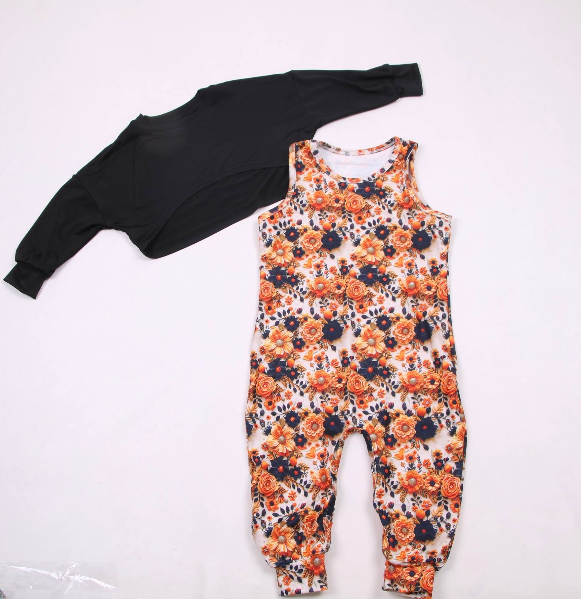 3D Floral honey/ Ollie romper - with snaps