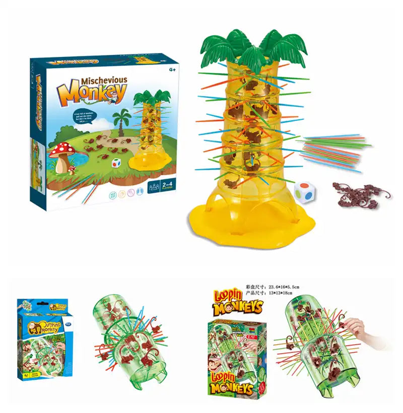 MEACAOFG Children's tabletop interactive games loopin monkeys tumbling monkeys draw sticks toys gifts prizes