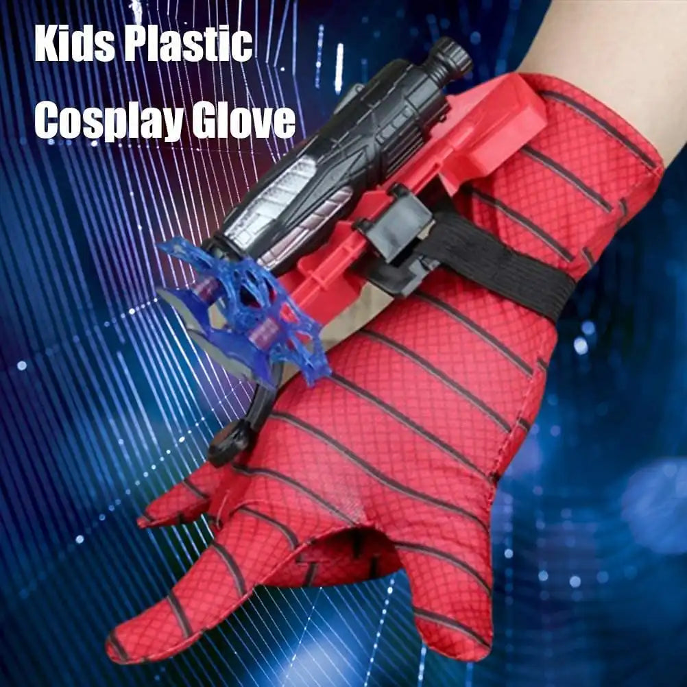 MEACAOFG Spider-Man launcher suction cups gloves spit silk can send shooting soft bullet gun manual toy gun boys children's gifts