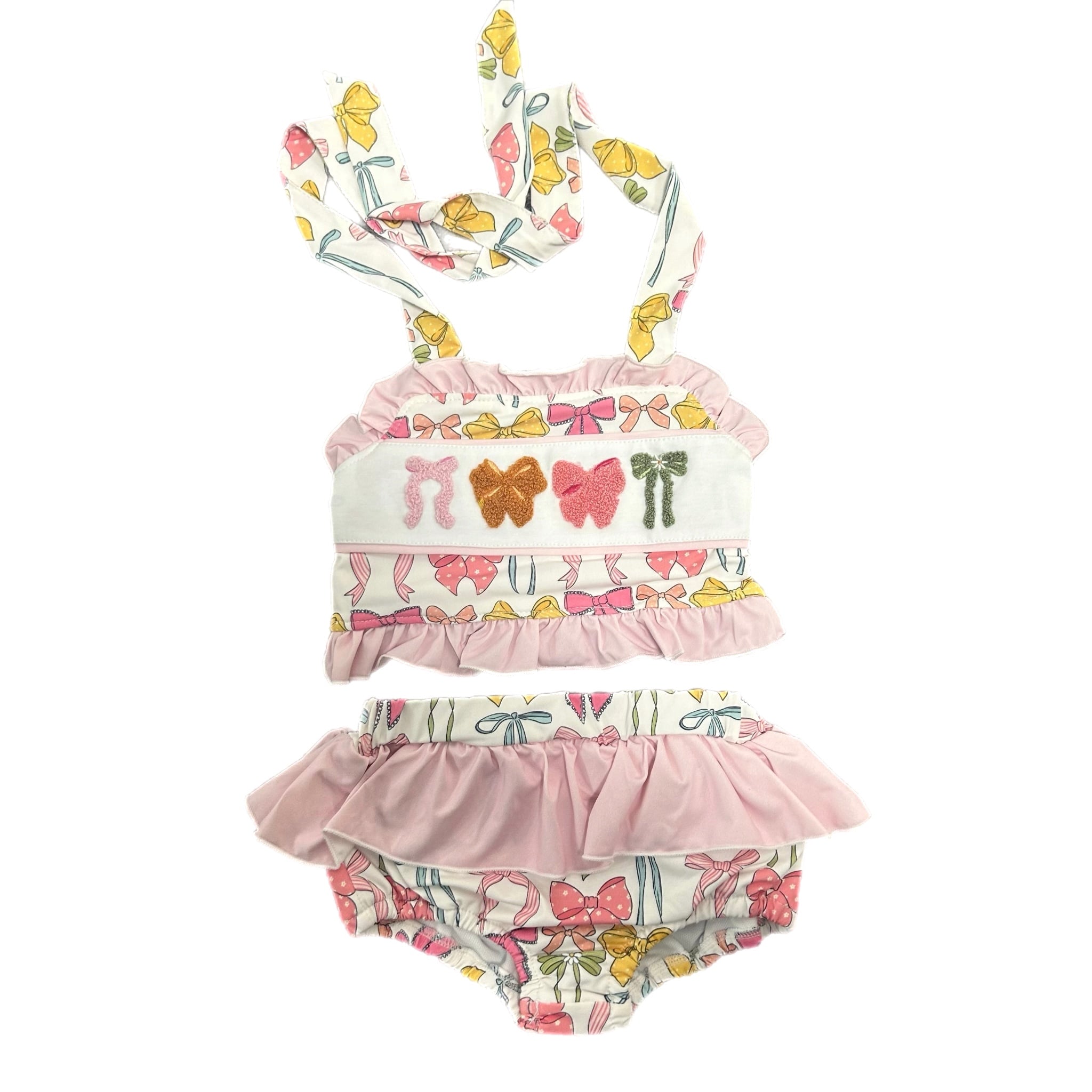 Pink bows two piece Swimsuit