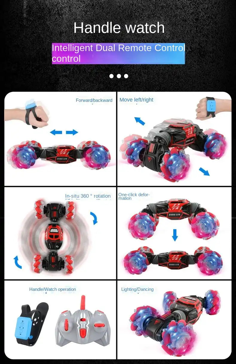 MEACAOFG Gesture sensor deformation twist car oversized remote control car rechargeable four-wheel drive climbing buggy boys children's toys