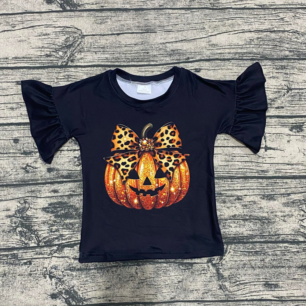 Pumpkin bow ruffle top