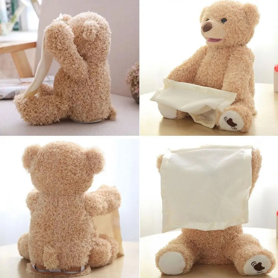 MEACAOFG Peekaboo Baby Bear Toy - Interactive Hide & Seek Plush Toy for Infants
