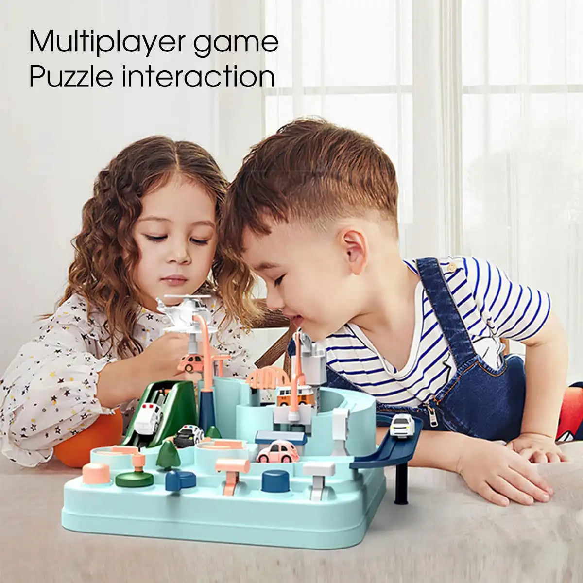 MEACAOFG Baby puzzle brain train track car car breakthrough adventure children's toys girls 3 years 6 boys