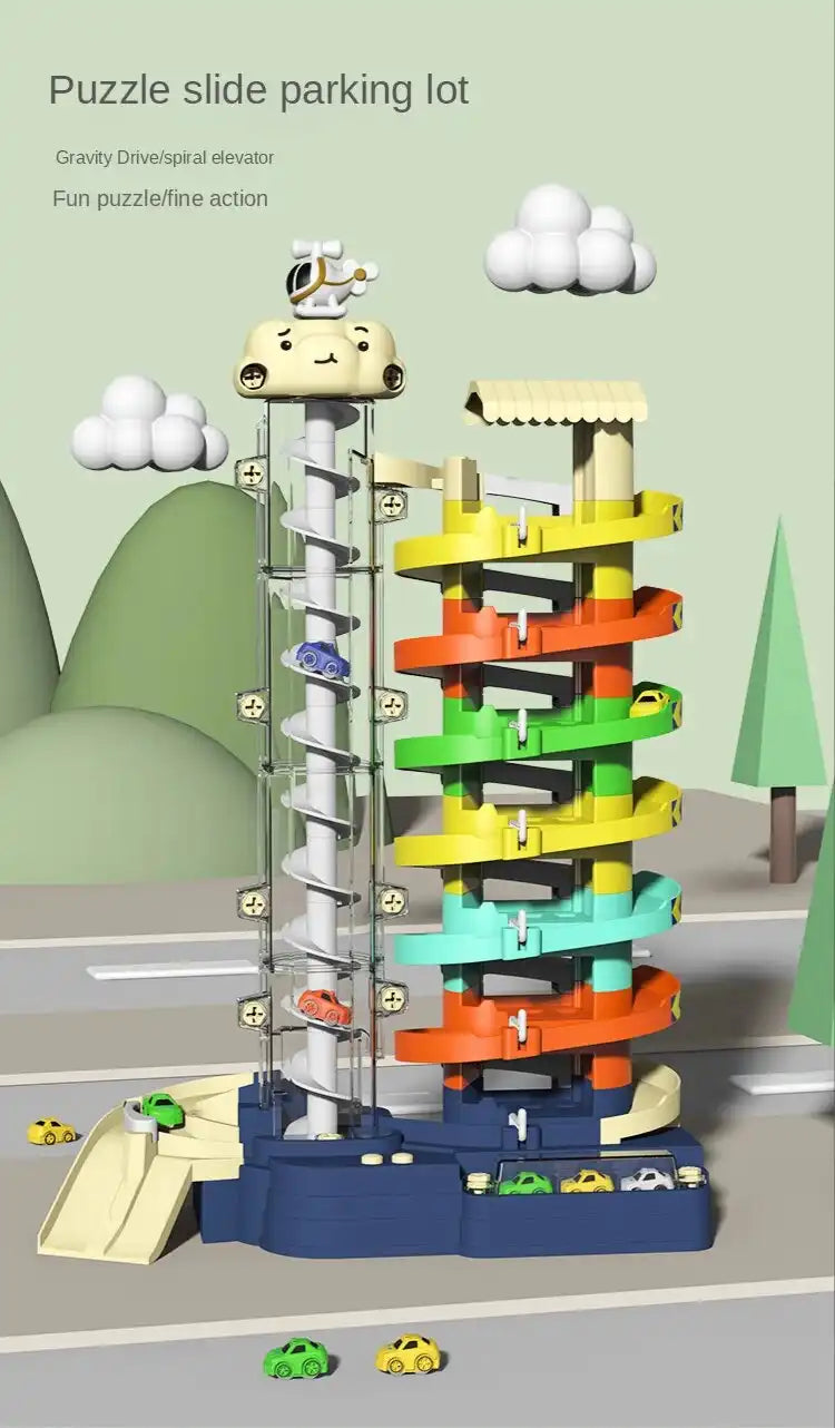 MEACAOFG Garage Cars Toys Elevator _ Parking Cars Toy Elevator _ Rotating Parking Lot Toy - Car