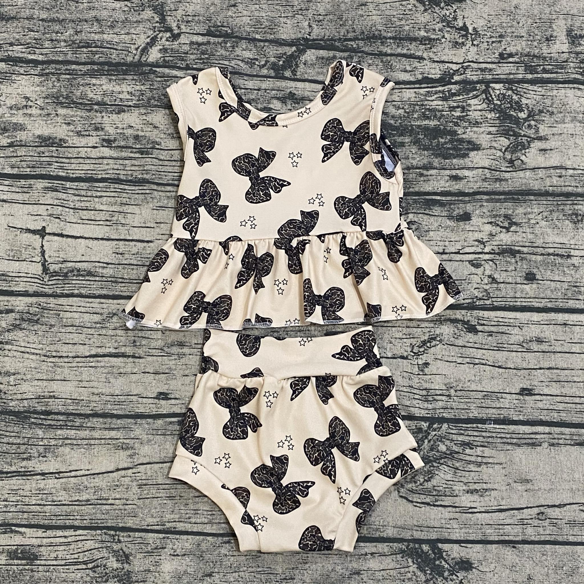Camo bows peplum set
