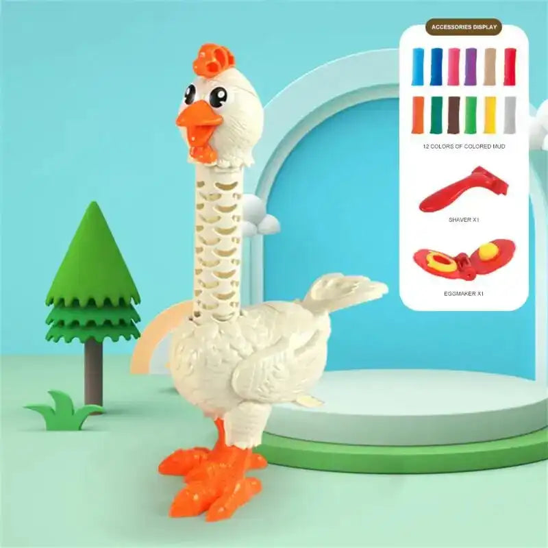 MEACAOFG Diy Hen Plasticine Toys Montessori Feather Funny Chicken Toys Color Layer Pla