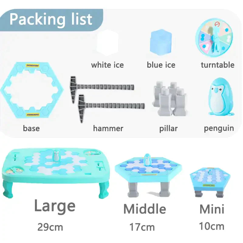 MEACAOFG Rescue penguin knocking penguin ice smashing ice breaking penguin table building blocks for children boys and girls table games parent-child educational intelligence