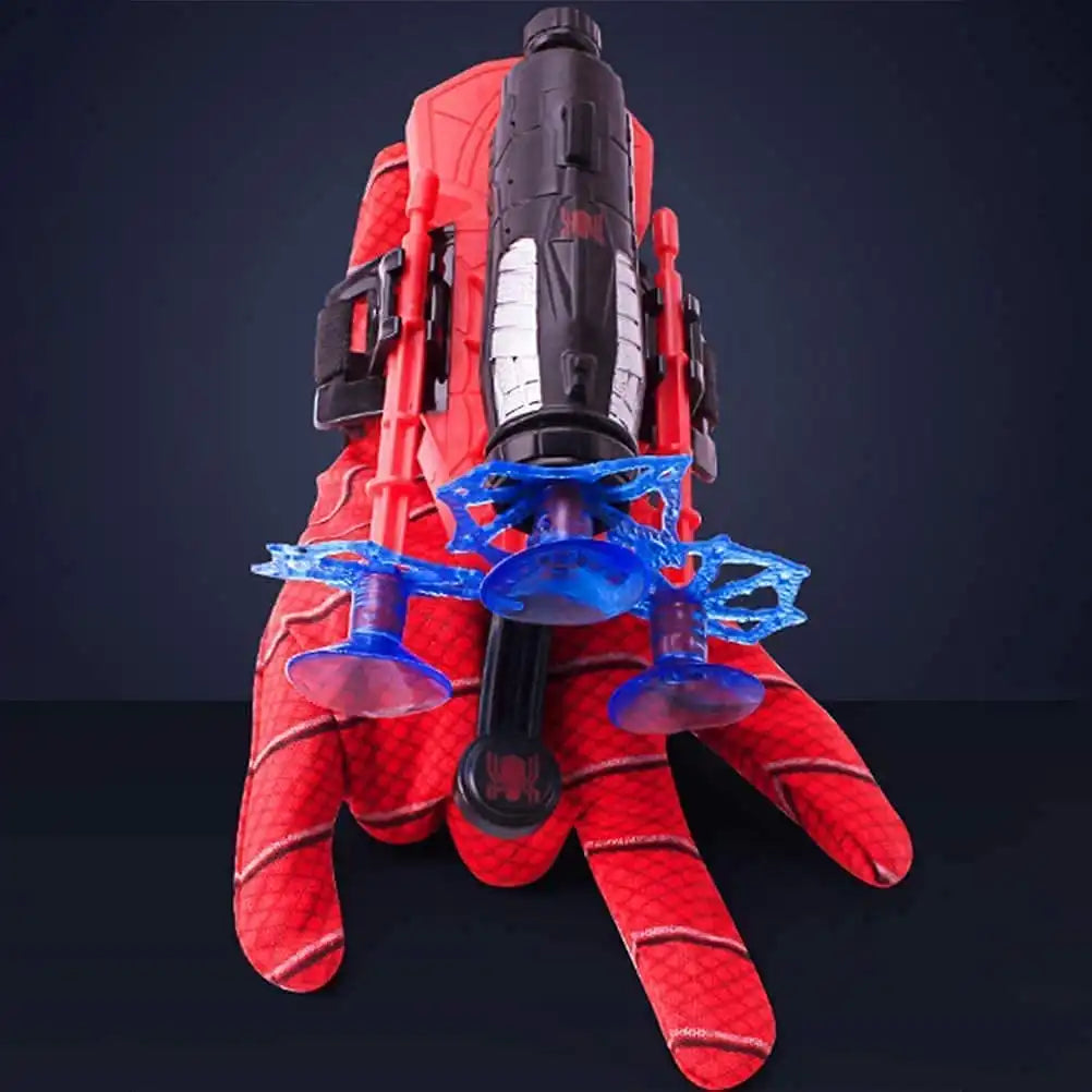 MEACAOFG Spider-Man launcher suction cups gloves spit silk can send shooting soft bullet gun manual toy gun boys children's gifts