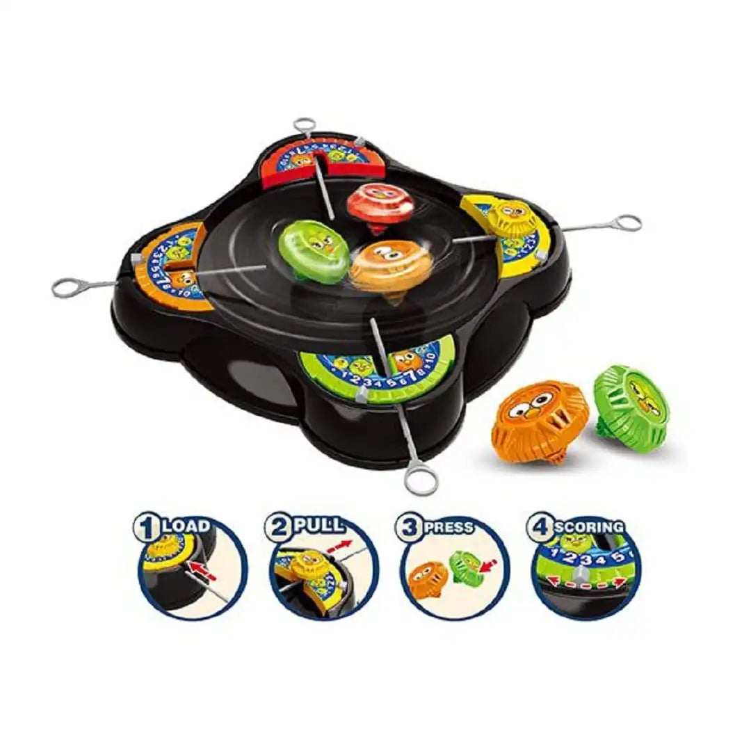 MEACAOFG PANISHKA Battle Top with Launcher with Stadium Set, 4 Pcs Combat Burst Turbo Gyro Spinners and 4 Lau