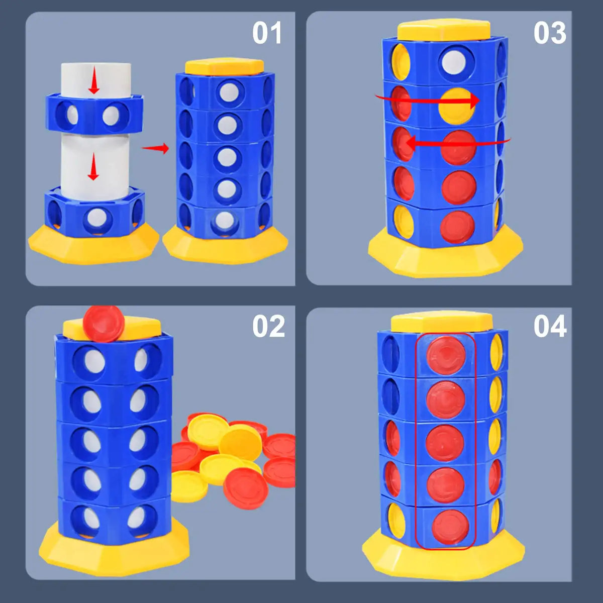 Small Rotation Chess MEACAOFG Children's Educational Rotating Chess