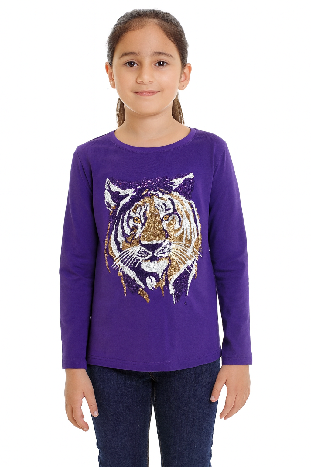 Tiger Face Long Sleeve Kid Shirt