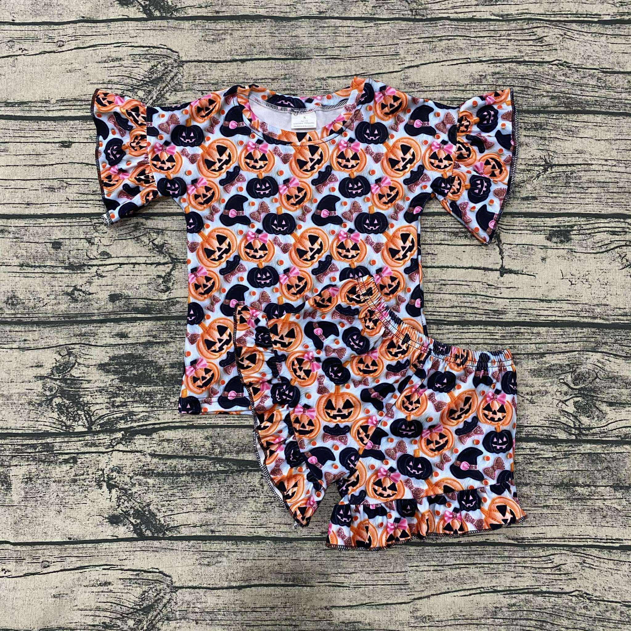 Glitzy pumpkin ruffle set