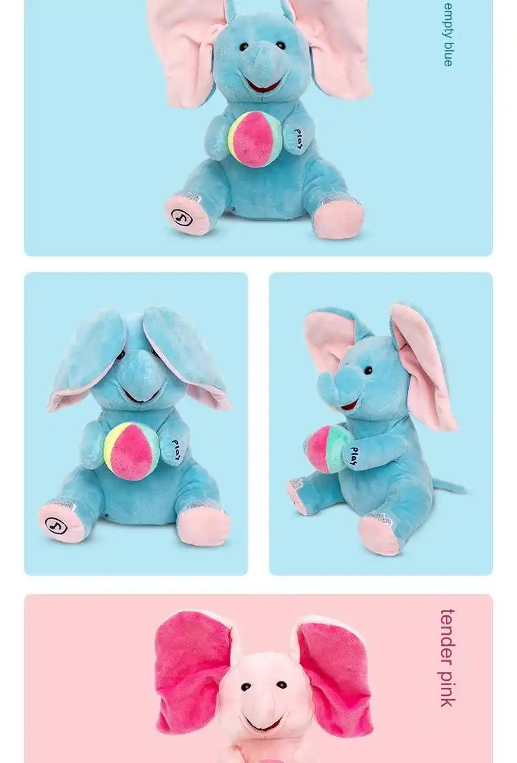 MEACAOFG™ Interactive Baby Elephant Plush Toy - Musical Peek-a-Boo Educational Toy for Infants & Toddlers