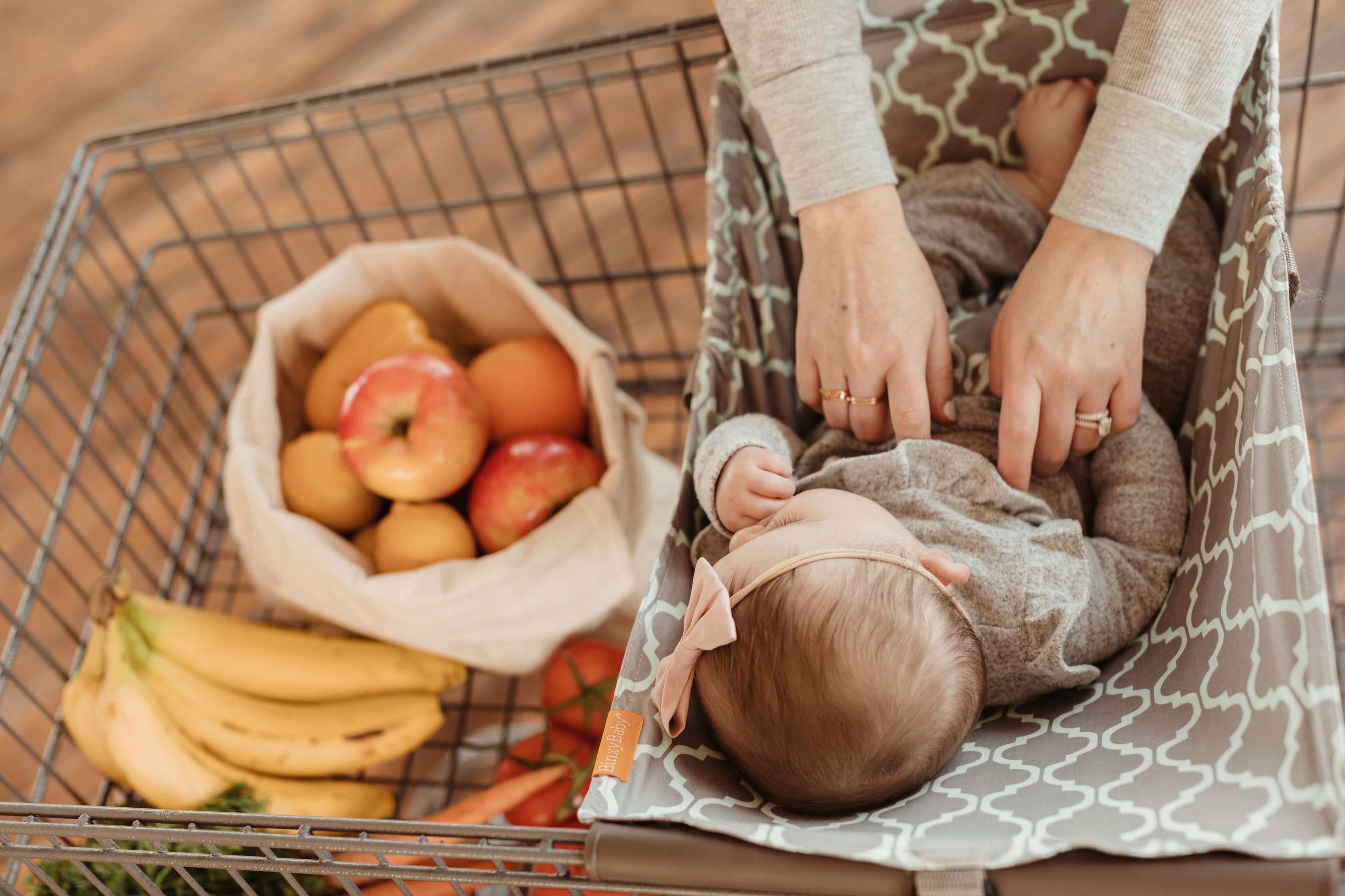 Baby Shopping Cart Hammock | Gray/Aqua
