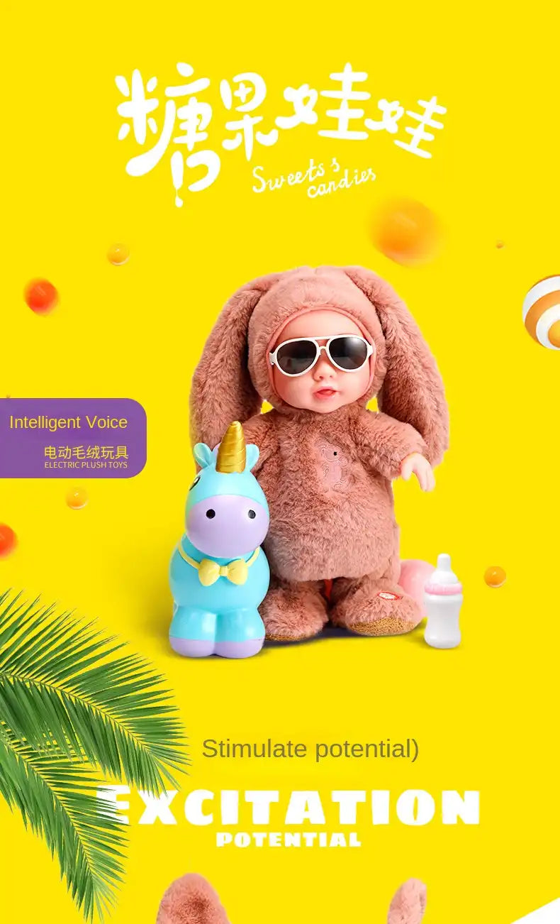 MEACAOFG Surprise Lol Reborn Baby Doll Children's Electric Plush Feeding Bottle Doll Can Sing Dance Walk Talk Learn Tongue Girl 120 Songs