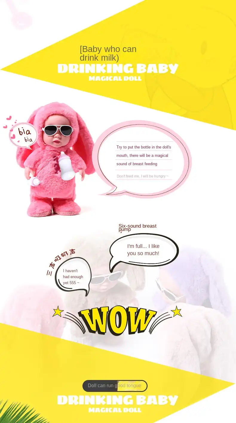 MEACAOFG Surprise Lol Reborn Baby Doll Children's Electric Plush Feeding Bottle Doll Can Sing Dance Walk Talk Learn Tongue Girl 120 Songs