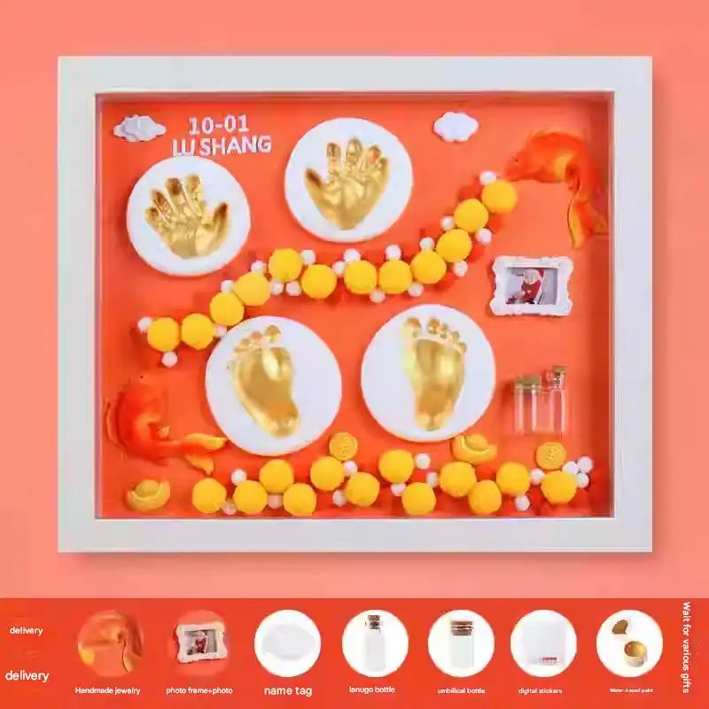 Premium Baby Memory Keepsake Kit - Hand & Footprint Impression Set with Umbilical Cord Storage