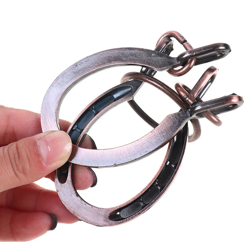 MEACAOFG 1pc Adult and Teenager Cast Metal Brain Teaser Puzzle Toys - Horse Zinc Alloy Horseshoe Lock Toys