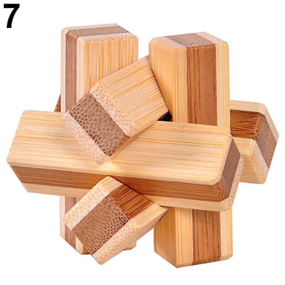 MEACAOFG Kongming Luban Lock Kids Wooden Chinese Traditional Puzzle Toy Children Brain Teaser Games 3D Intellectual Creative Unlock Toy