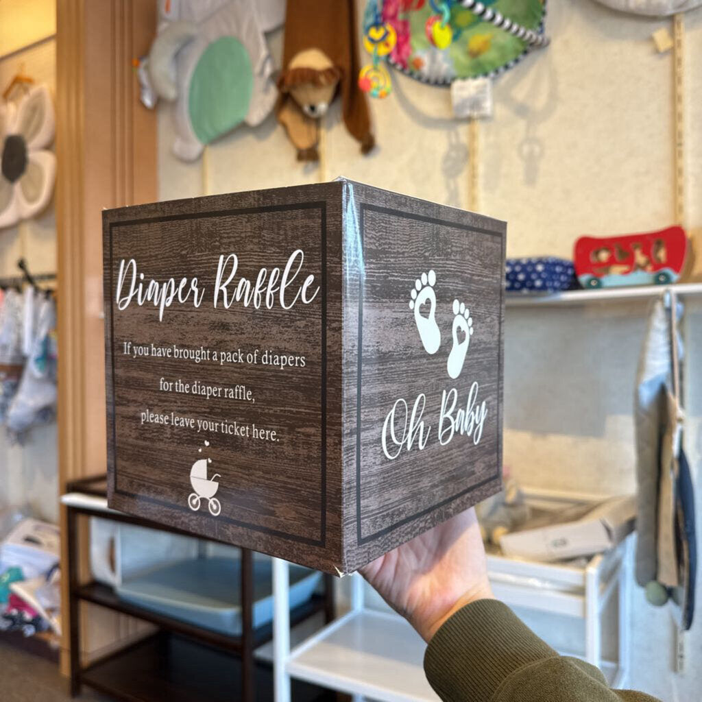 *50 Pcs Diaper Raffle Tickets with Box for Baby Shower Game Invitations Diaper Raffle Card