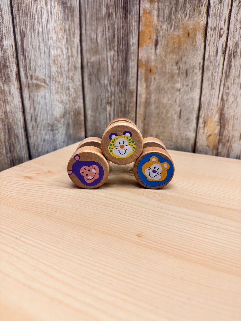 *3Pk Wooden Animals Dumbbells