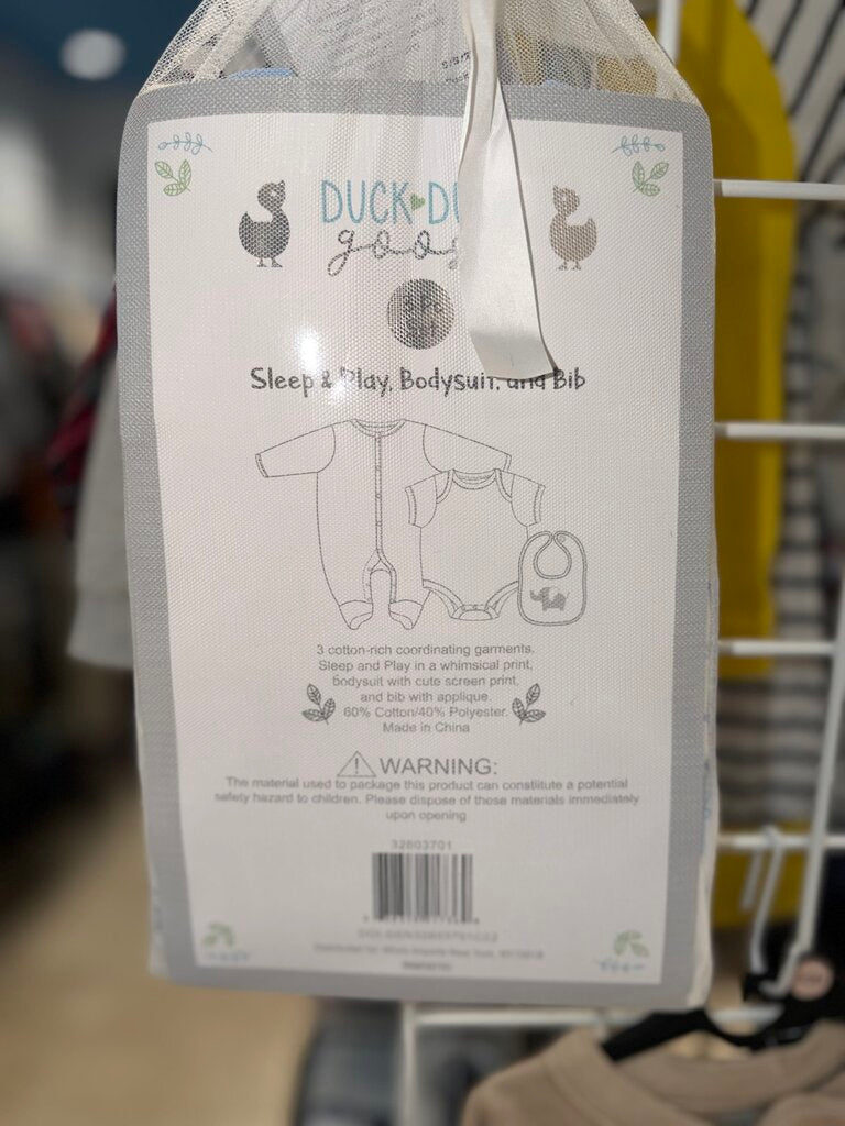 *3pc Sleep, Play, Bodysuit and Bib