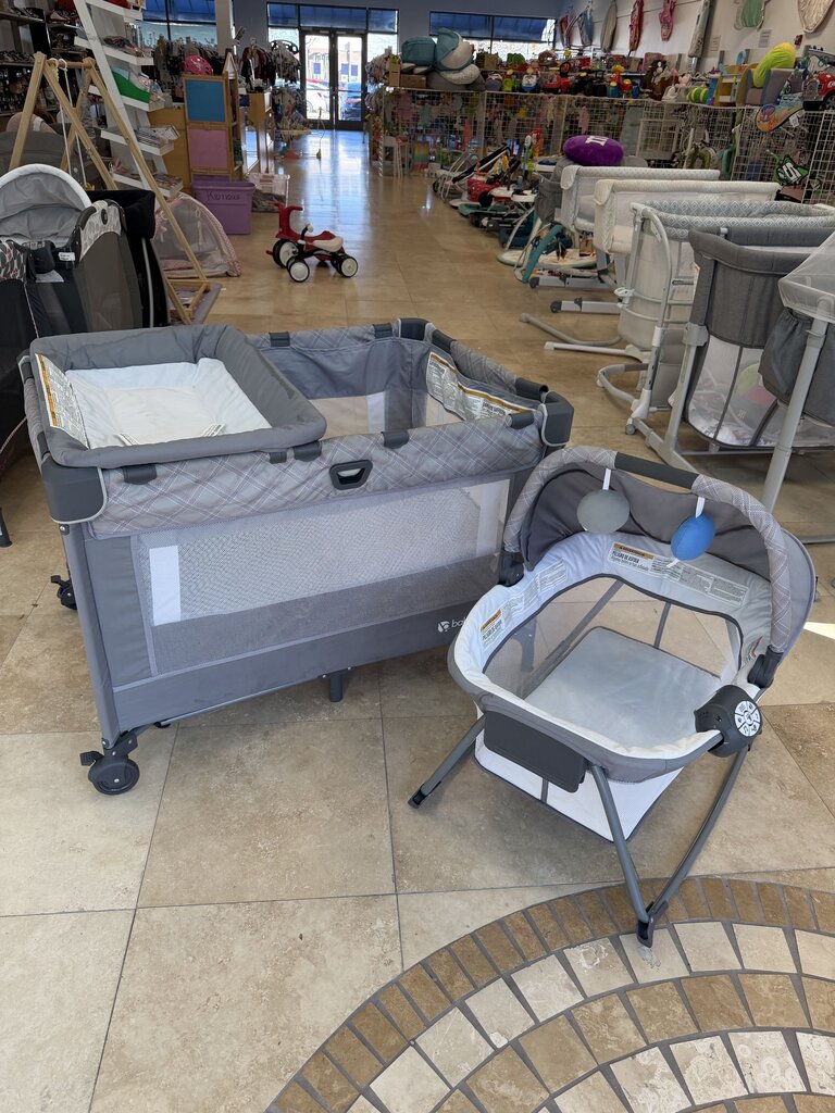 Lullaby Nursery Suite EZ-Fold Playard w/ Rocking Lounger