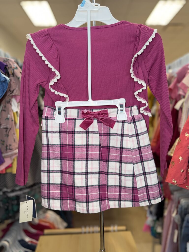 *NWT LS Top/Plaid Skirt