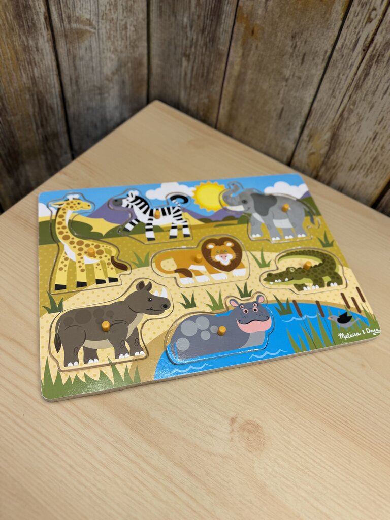 Wooden Peg Puzzle Safari