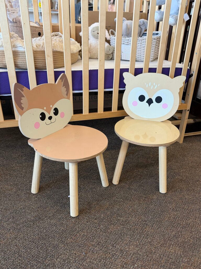 Wooden Owl & Fox Set