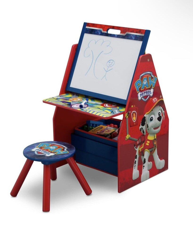 PAW Patrol Deluxe Kids Art Table - Easel, Desk, Stool, Toy Organizer