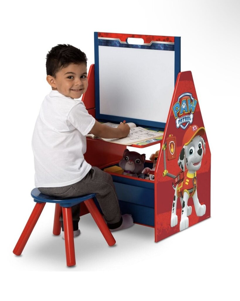 PAW Patrol Deluxe Kids Art Table - Easel, Desk, Stool, Toy Organizer
