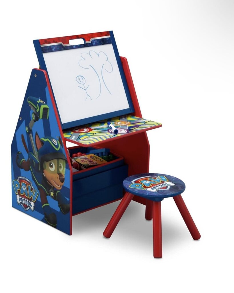 PAW Patrol Deluxe Kids Art Table - Easel, Desk, Stool, Toy Organizer