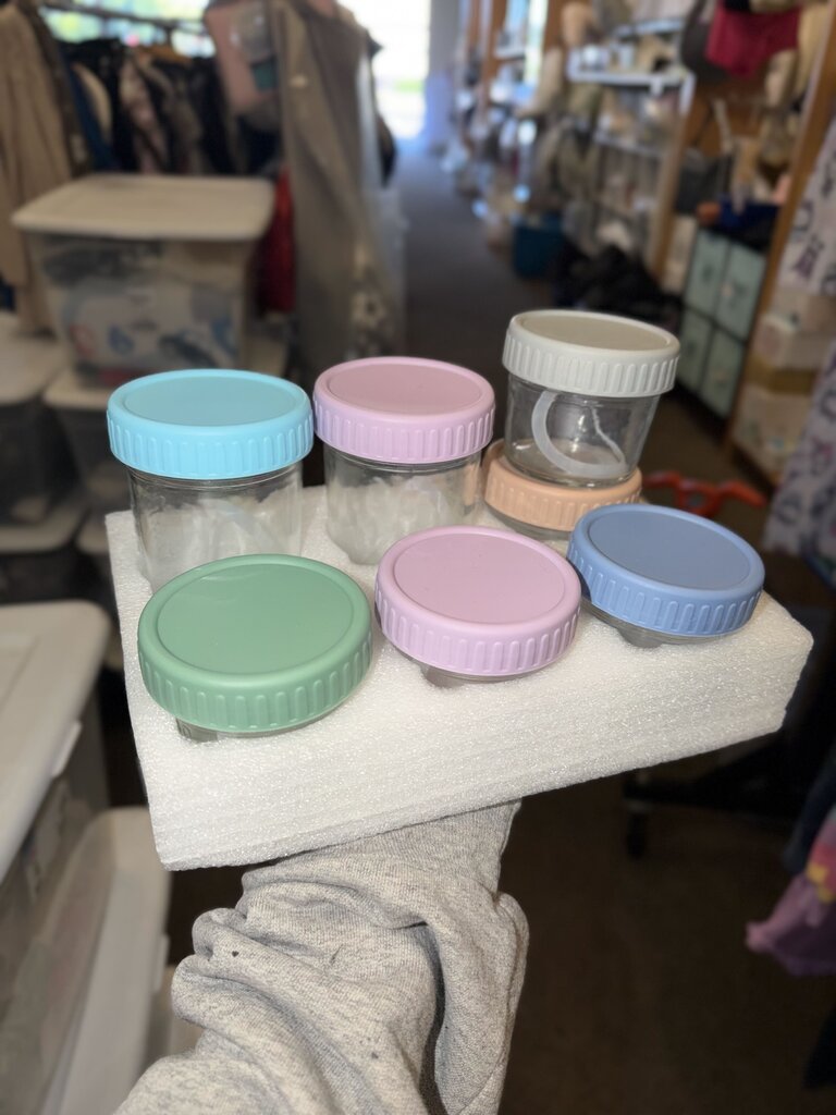 7pk Glass Baby Food Jars 5oz & 2oz