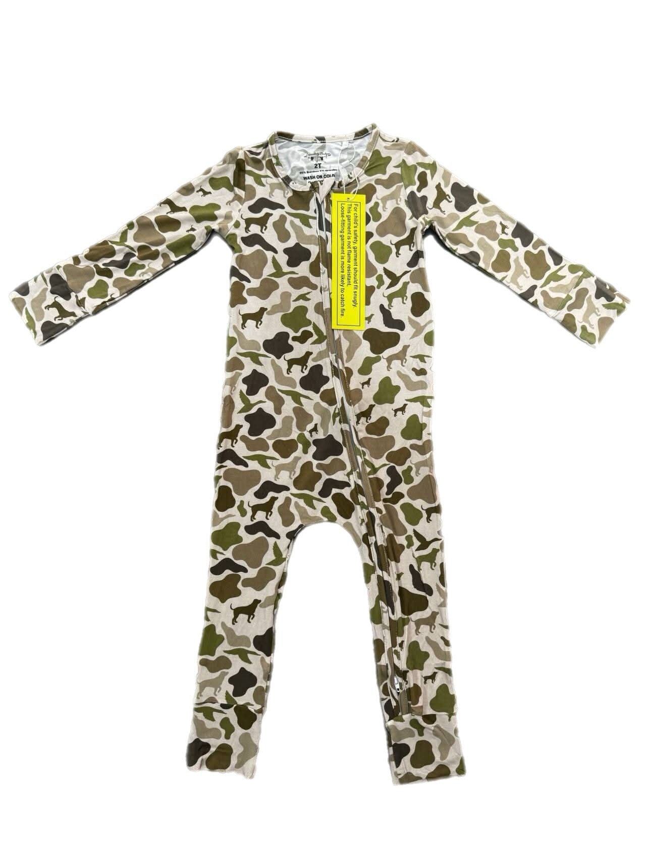 duck camo bamboo zip sleeper 220 GSM- TRUE TO SIZE