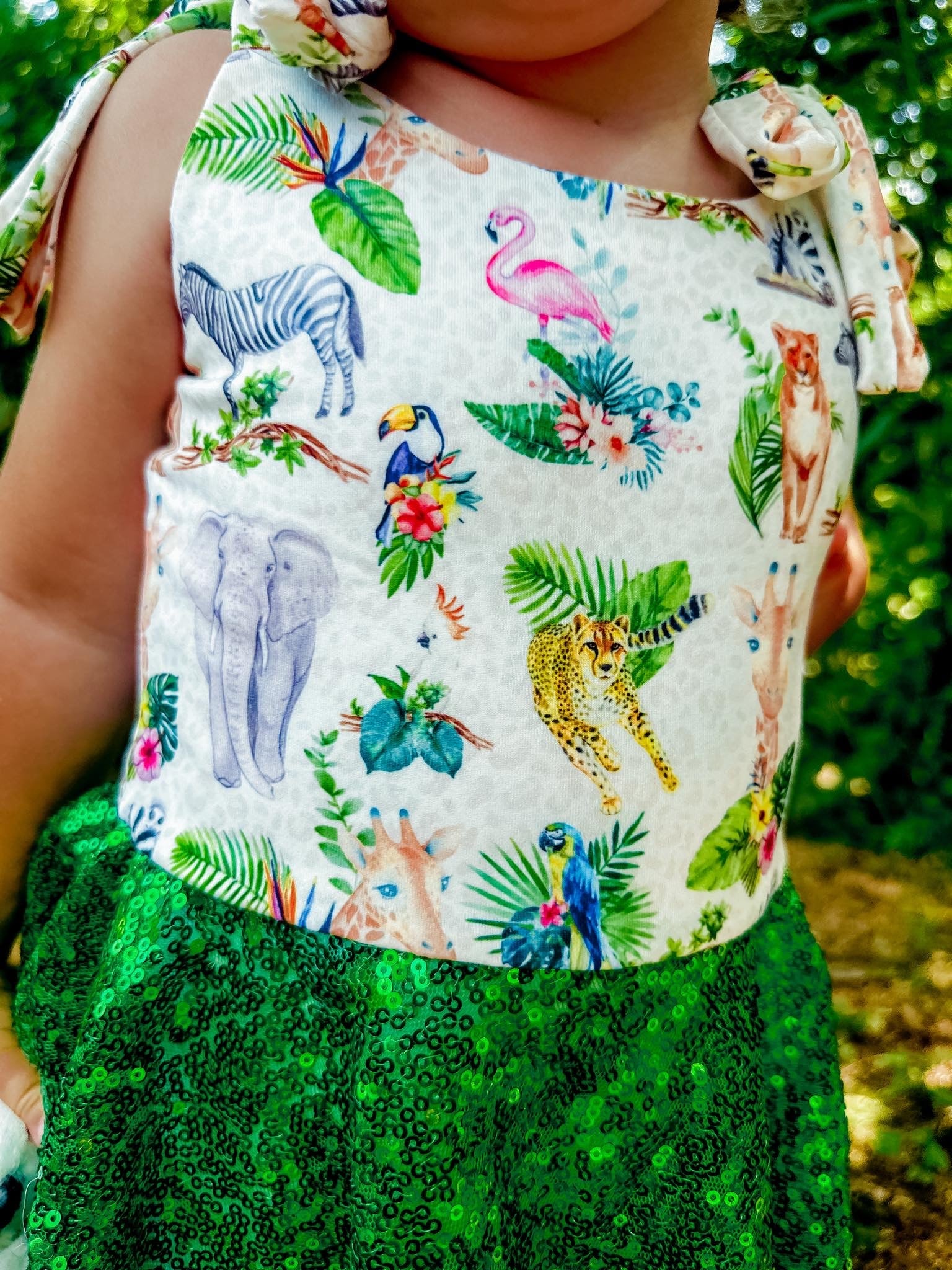 Safari mesh tie romper