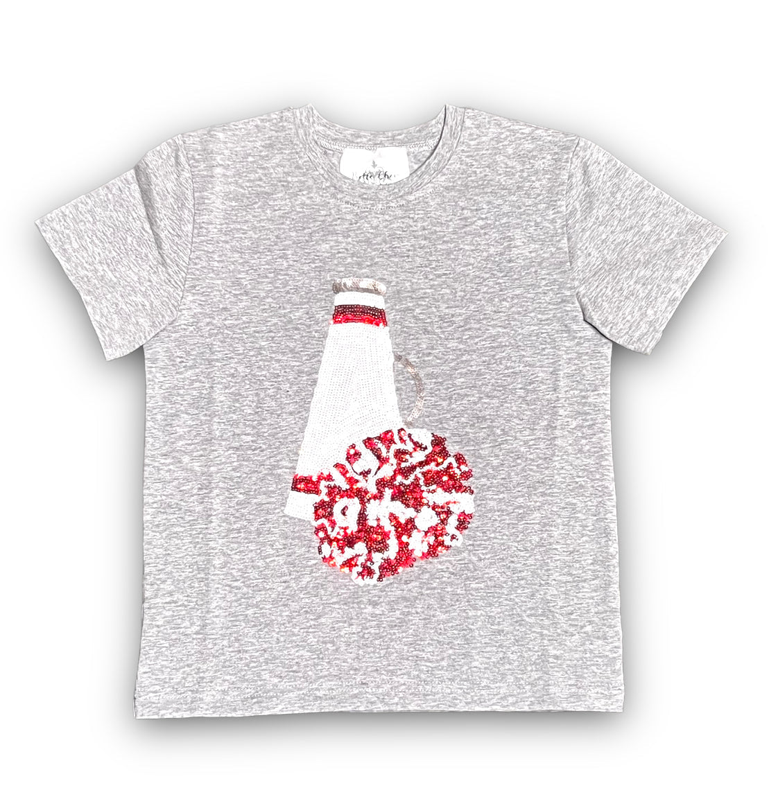 Red and White Megaphone Sequin Kid's Shirt