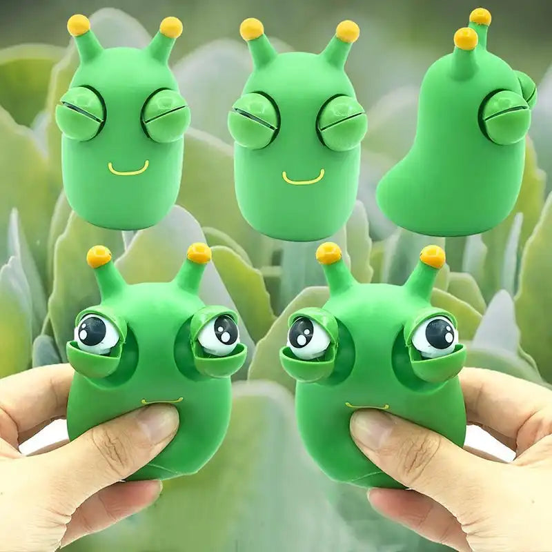 MEACAOFG Funny Eyeball Burst Squeeze Toy Green Eye Caterpillar Pinch Toys Adult Kids Stress Relief Fidget Toy Creative Decompression Toy