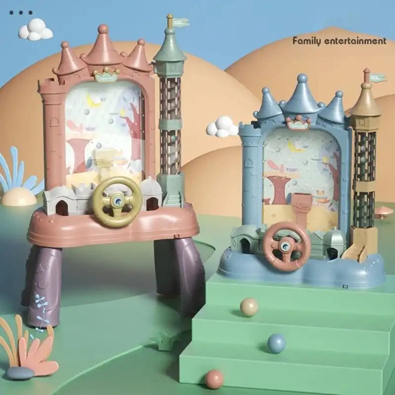 MEACAOFG Kids Fun Cartoon Castle Electric Game Machine Desk for Family Party Interactive Tracking Ball Maze Educational Toy for Children