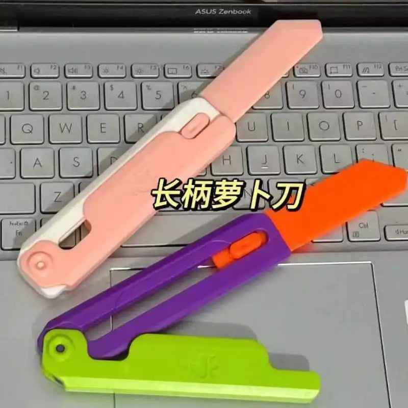 MEACAOFG 3D Printed Play Toy Knife Radish Butterfly Knife Straight Jump High-quality Gravity Mini Keychain Decompression Toy Gift Surprise toys