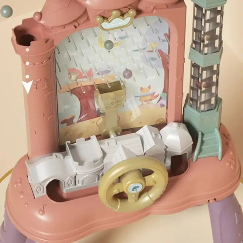 MEACAOFG Kids Fun Cartoon Castle Electric Game Machine Desk for Family Party Interactive Tracking Ball Maze Educational Toy for Children