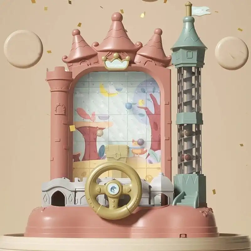 MEACAOFG Kids Fun Cartoon Castle Electric Game Machine Desk for Family Party Interactive Tracking Ball Maze Educational Toy for Children